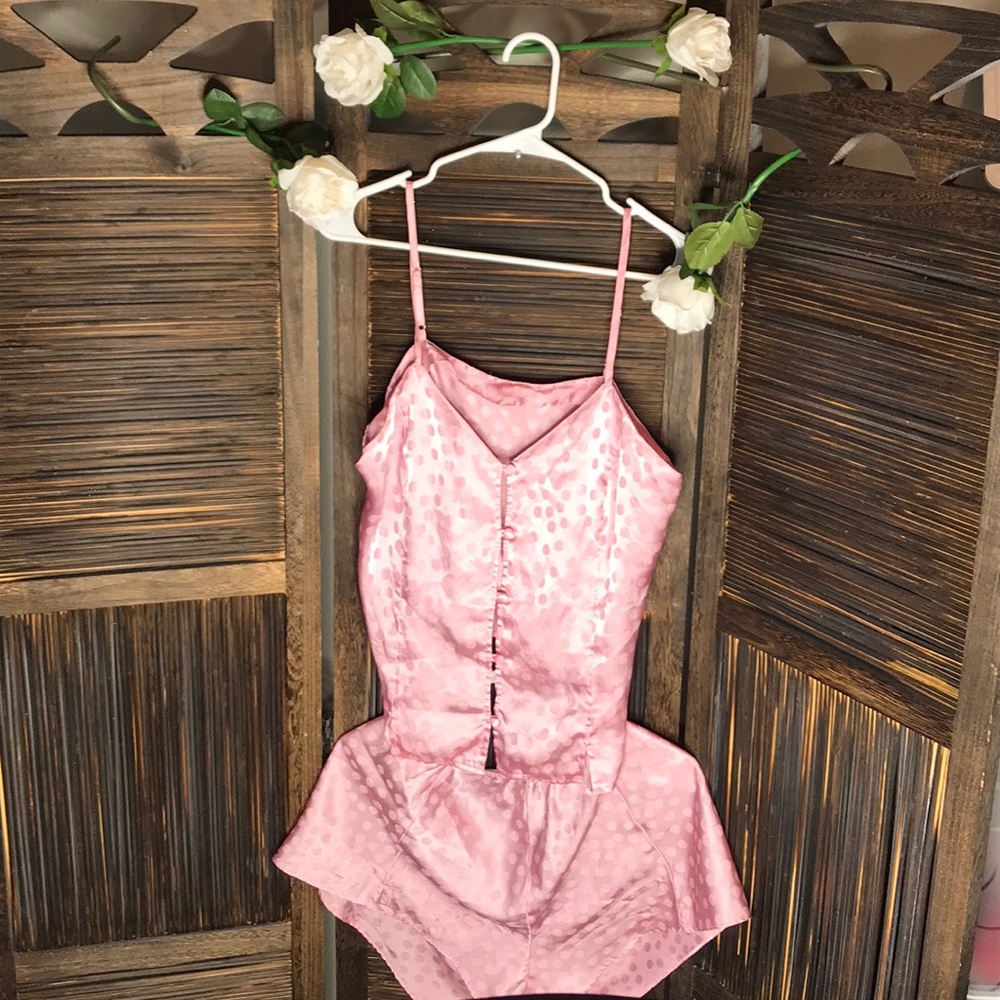 Valarie Stevens Pink Satin Nighty Set